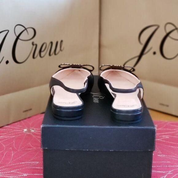 J. Crew Gwen Leather Pointy Toe Slingback with Studded Bow - Picture 6 of 9